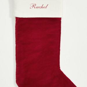 Classic Red Velvet White Cuff Stocking Style #572 - Rachel