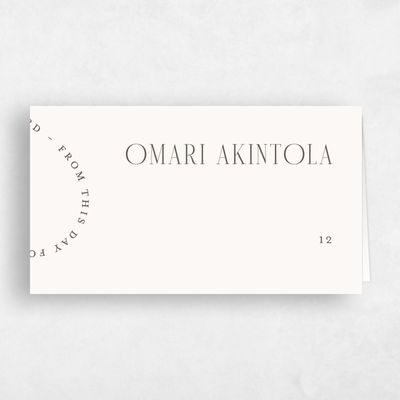 Beige Wedding Place Card - Vence