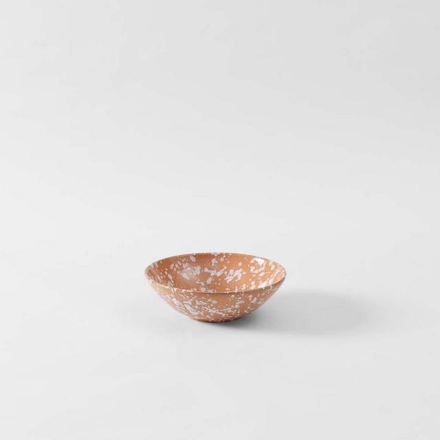 March SF White on Terracotta Splatterware Pasta Bowl