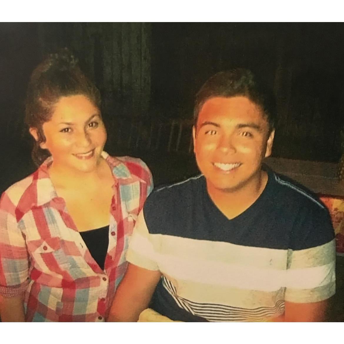 probably the first picture ever taken of us! at my 16th birthday party