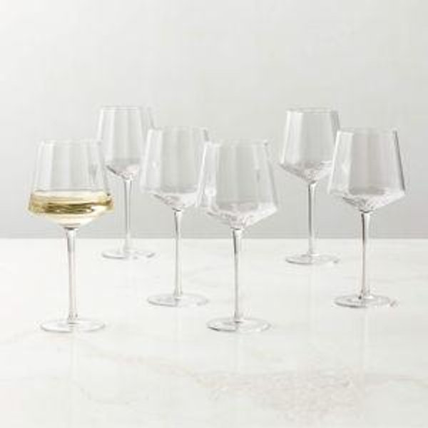 Muse Optic Fluted White Wine Glasses Set of 6 | CB2