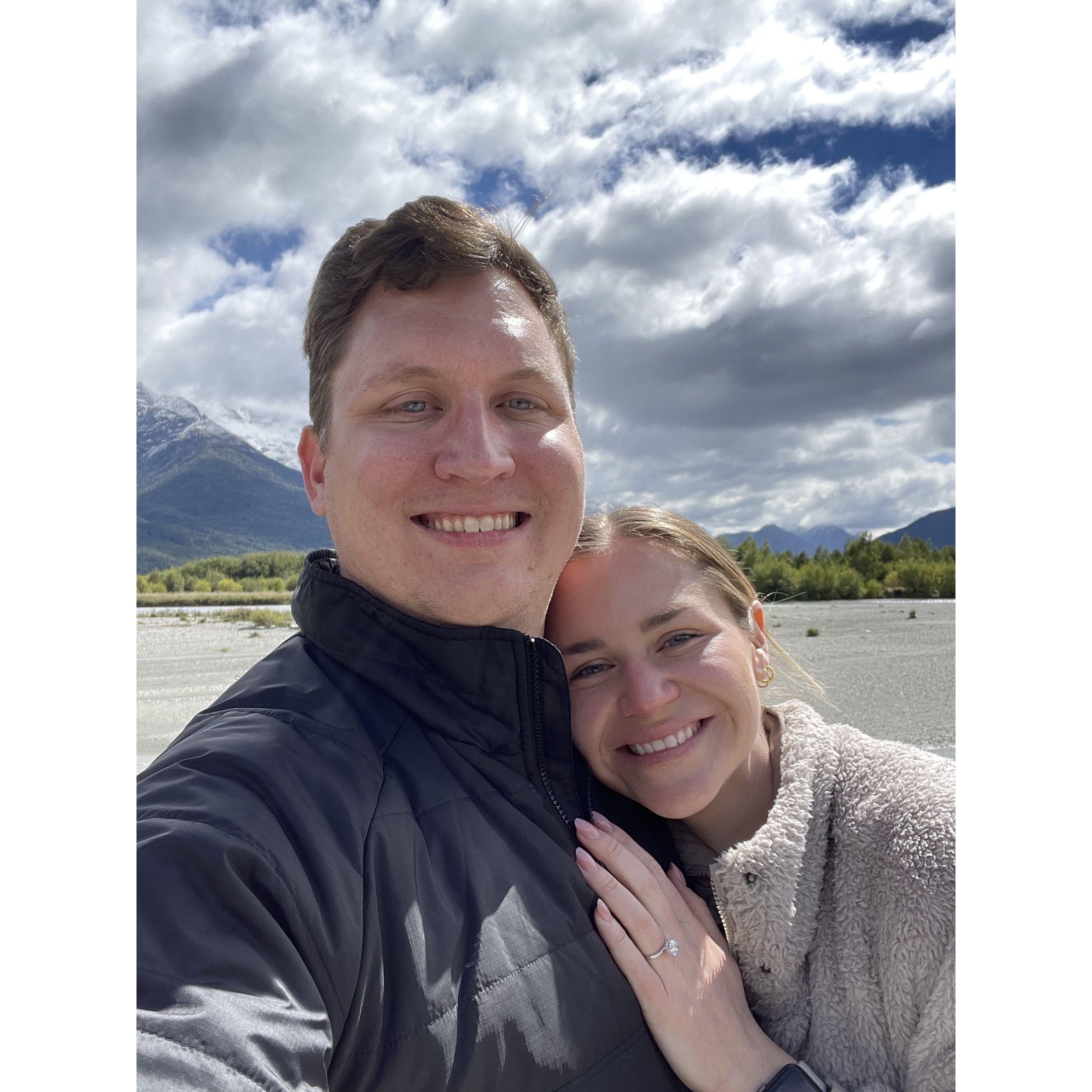 Moments after John proposed! :)