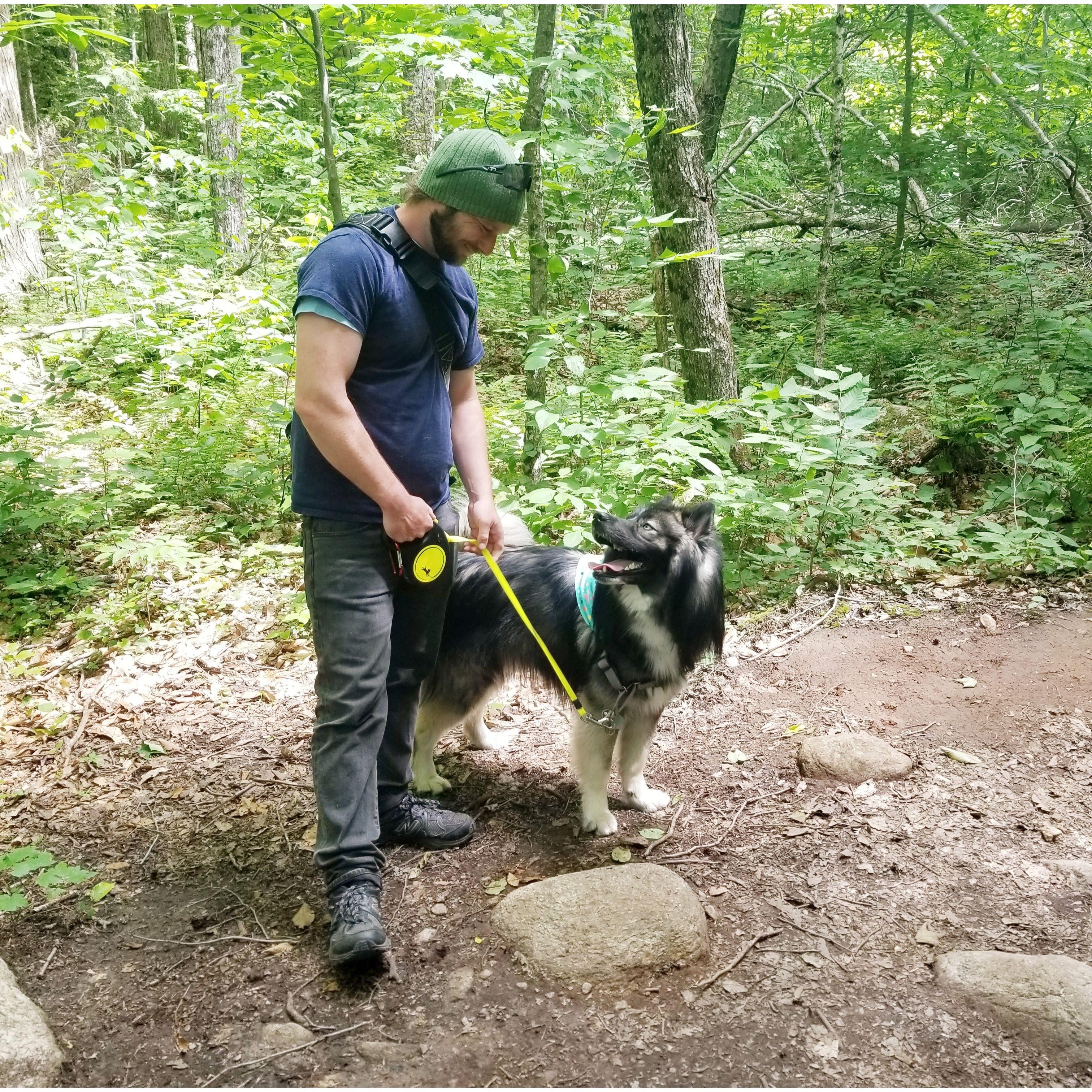 Liz's favorite picture of Jack and Tau hiking in the Adirondacks <3