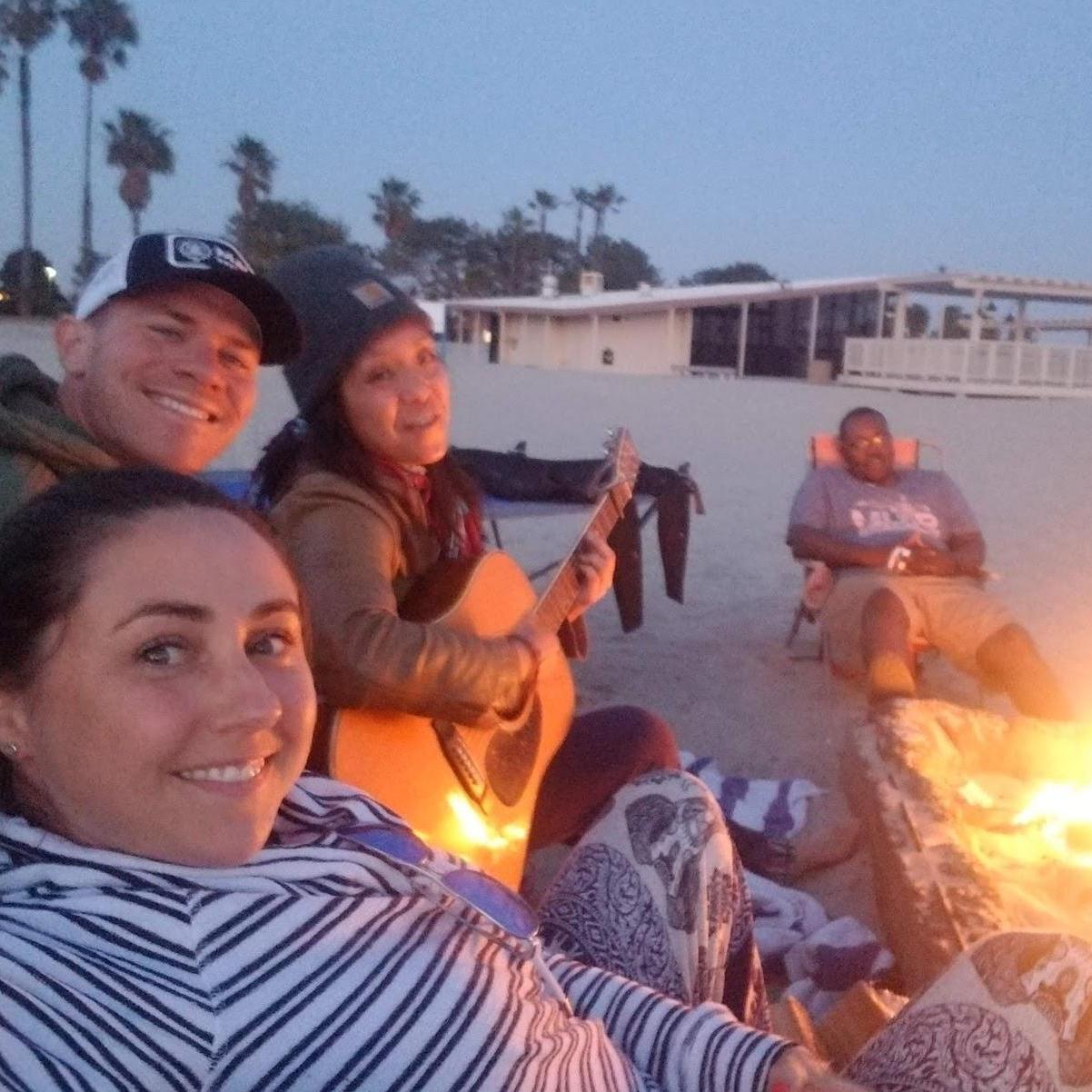 Love a beach bonfire with live music by Nikki!