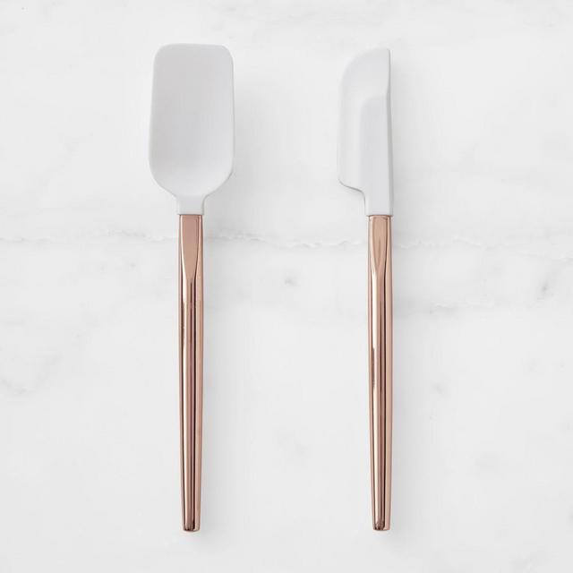 Mini Silicone Spatula with Copper Handle, Set of 2