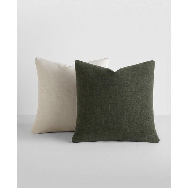 ienjoy Home Stone Washed and Distressed Cotton Solid 2-Pack Décor Pillows, 20" x 20"