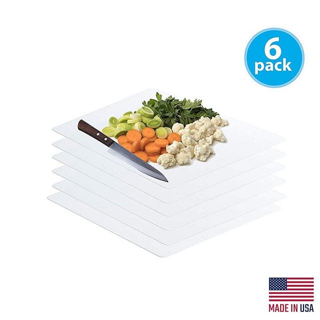 Frosted Clear Flexible Extra Thick Plastic Cutting Board Mat (12 x 15), Set of 6 by Sterling for Life