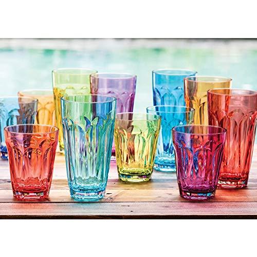 Tritan Highball and DOF Tumbler Set, 12 Pack - Multicolor