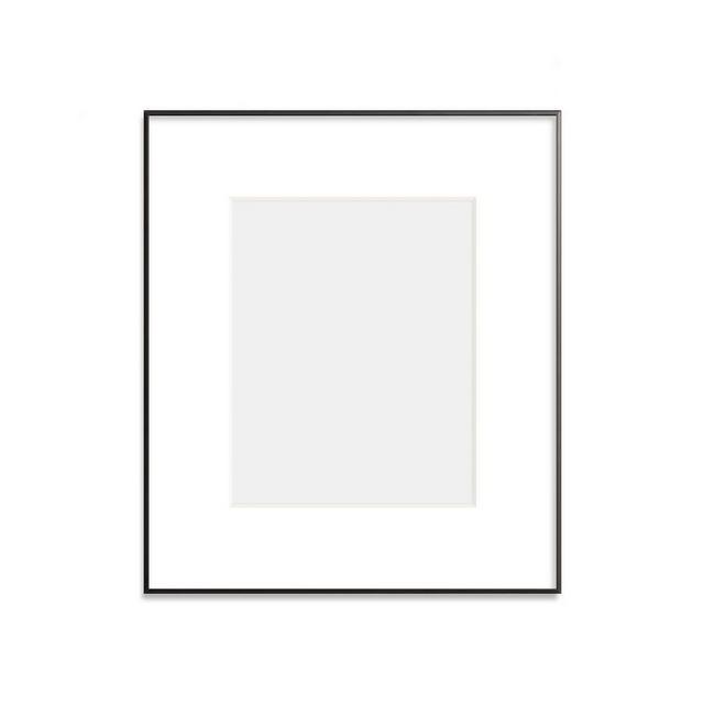 Thin Metal Gallery Grame, 4" Mat, 11x14 - Matte Black