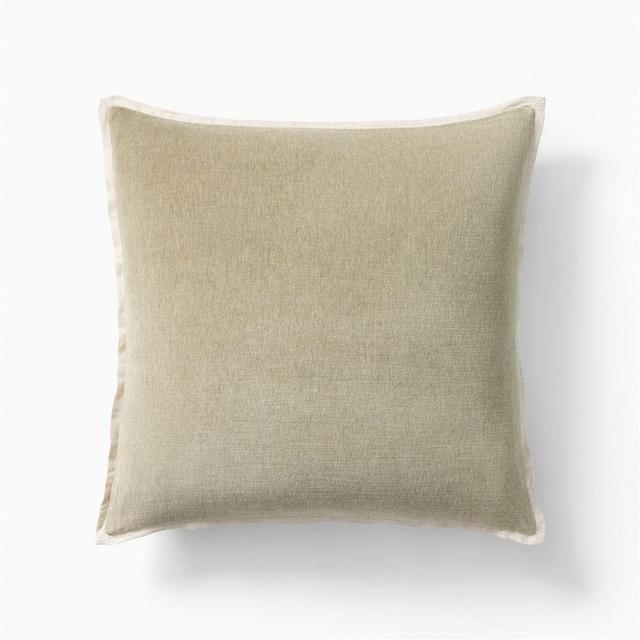 Classic Cotton Velvet Pillow Cover, 24x24, Elm