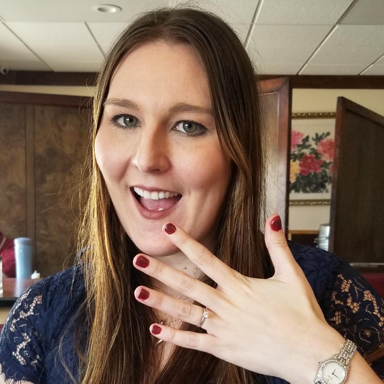 Laura showing off her engagement ring!