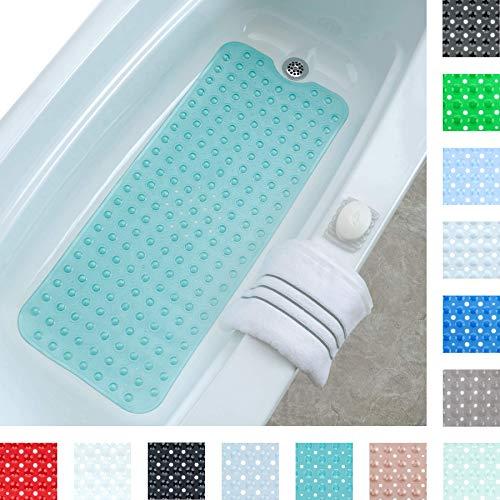 SlipX Solutions Aqua Extra Long Bath Mat Adds Non-Slip Traction to Tubs & Showers - 30% Longer Than Standard Mats! (200 Suction Cups, 39” Long Bathtub Mat)