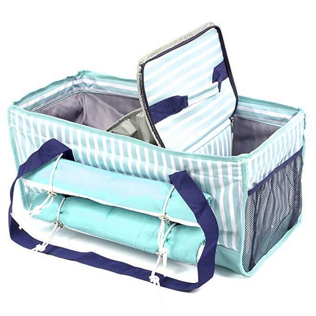 Beach Bag Tote Set with Removable Insulated Cooler and Two Microfiber Beach Towels - Plenty of Room to Comfortably Carry All Your Essentials -Perfect For Outdoor Events, Pool, Picnics, Camping & More