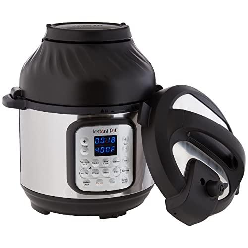 Instant Pot Duo Crisp 9-in-1 Electric Pressure Cooker with Air Fryer Lid and Sealing Ring, Stainless Steel, Pressure Cook, Slow Cook, Air Fry, Roast, Steam, Sauté, Bake, Broil and Keep Warm