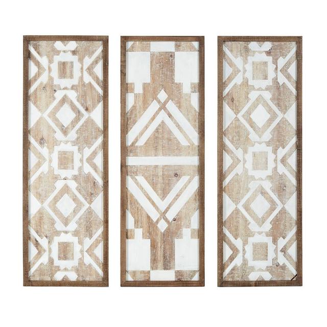 Set of 3 Gianna Wood Wall Decor Natural