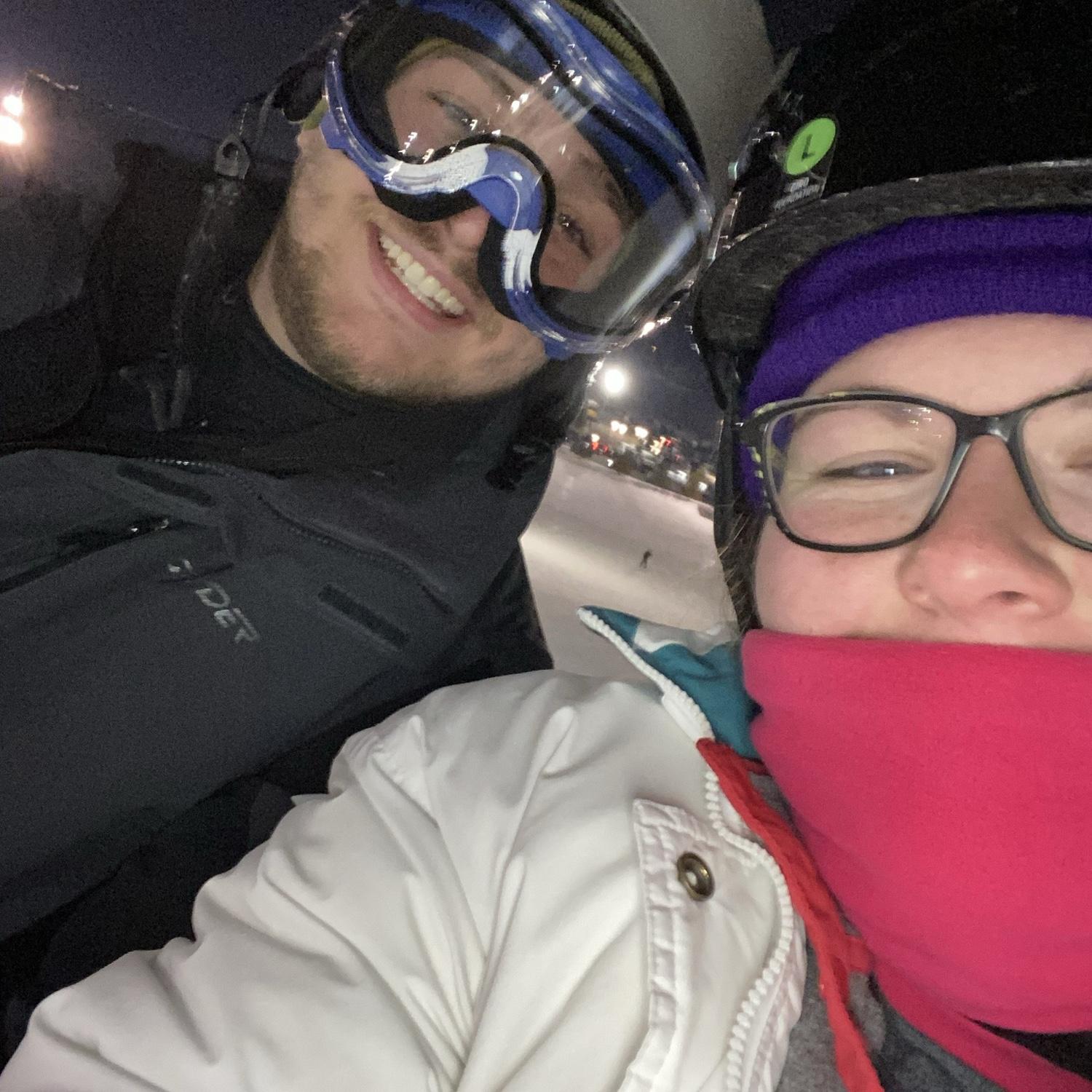 Attempting skiing at Perfect North-February 2021