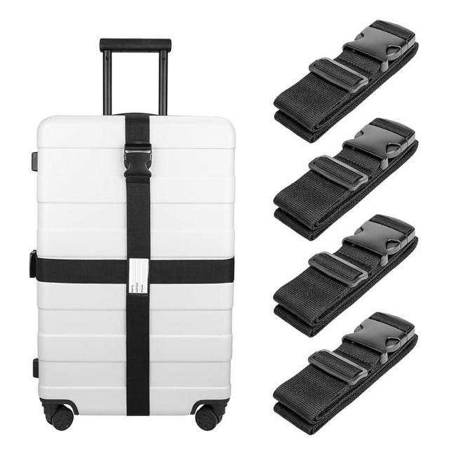 Luxebell Luggage Straps Suitcases Belt TSA Approved Travel Essentials Accessories Gift for Carry on Bag 6.56 ft 4 Pack