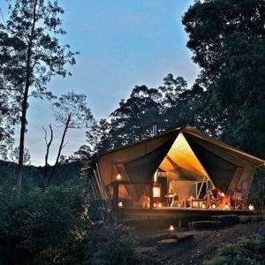 Night at a rainforest eco lodge