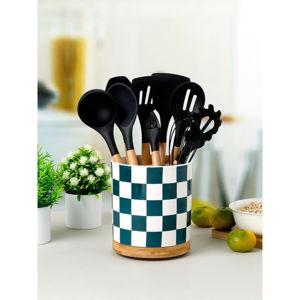 Utensil Holder, Extra Large Utensil Crock, Stable Ceramic Utensil Organizer, Cooking Tool Organizer Set for Kitchen Counter Farmhouse Decor