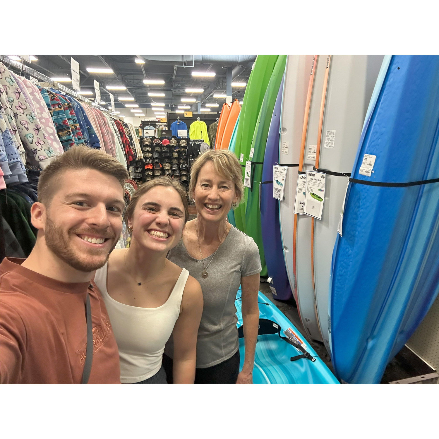 Abby's mom surprised her in Michigan for her birthday! She was hiding in the back of a sporting goods store in a complete disguise... Walker was in on the whole thing. The best feeling!