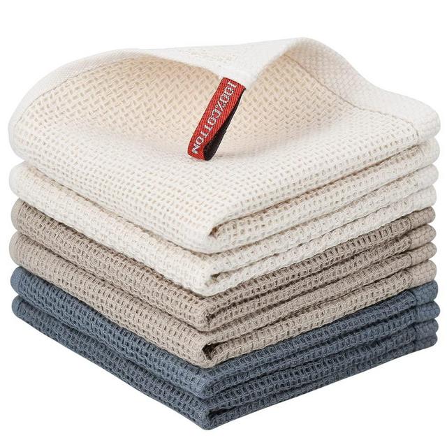 Kitchen Towels - Dish Towels and Dish Cloths - Hand Towel and Dishcloths  Sets - 100% Soft Ring Spun Combed Cotton - Great for Cooking in Kitchen or