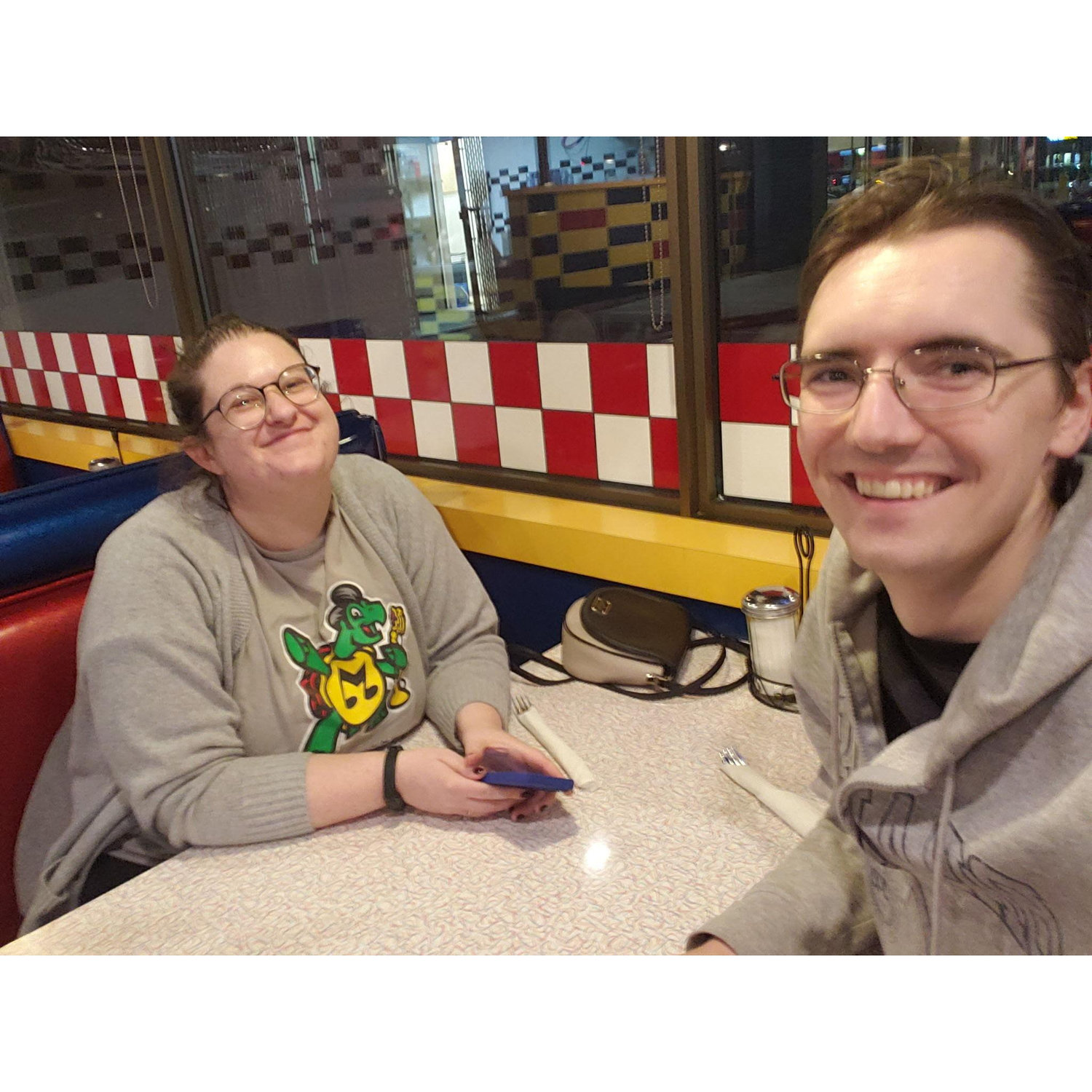 Fine dining somewhere in Canada on our way to Michigan