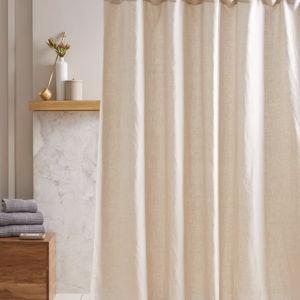 European Linen Shower Curtain - Beige