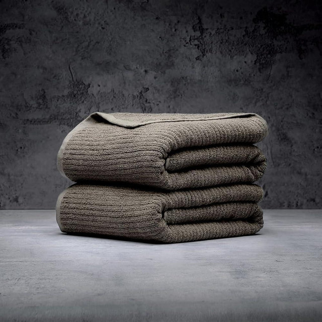 LUXOME Luxury Performance 2-Piece Bath Sheet Set | Oversized for 50% More Coverage | Highly Absorbent | 36" W x 70" L | Cobblestone
