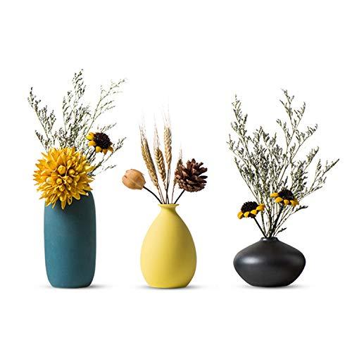 Set of 3 Ceramic Vases, Small Flower Bud vase, Best Choice of Table Centerpieces,Beautiful Home Decoration Gift for Table Top
