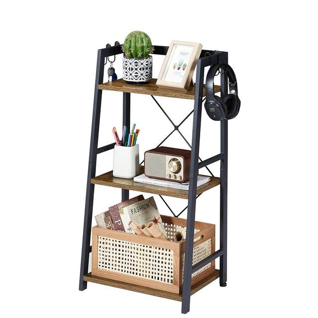 EYOCAL 3-Tier Bathroom Ladder Shelf, Standing Tower Shelf Bookcase Freestanding Tower for Living Room Home and Office