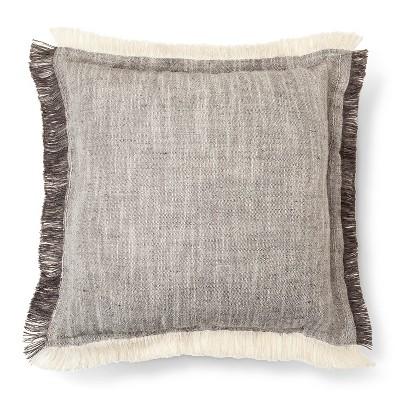 Product description page - Gray Fringe Throw Pillow (18"x18") - Threshold™