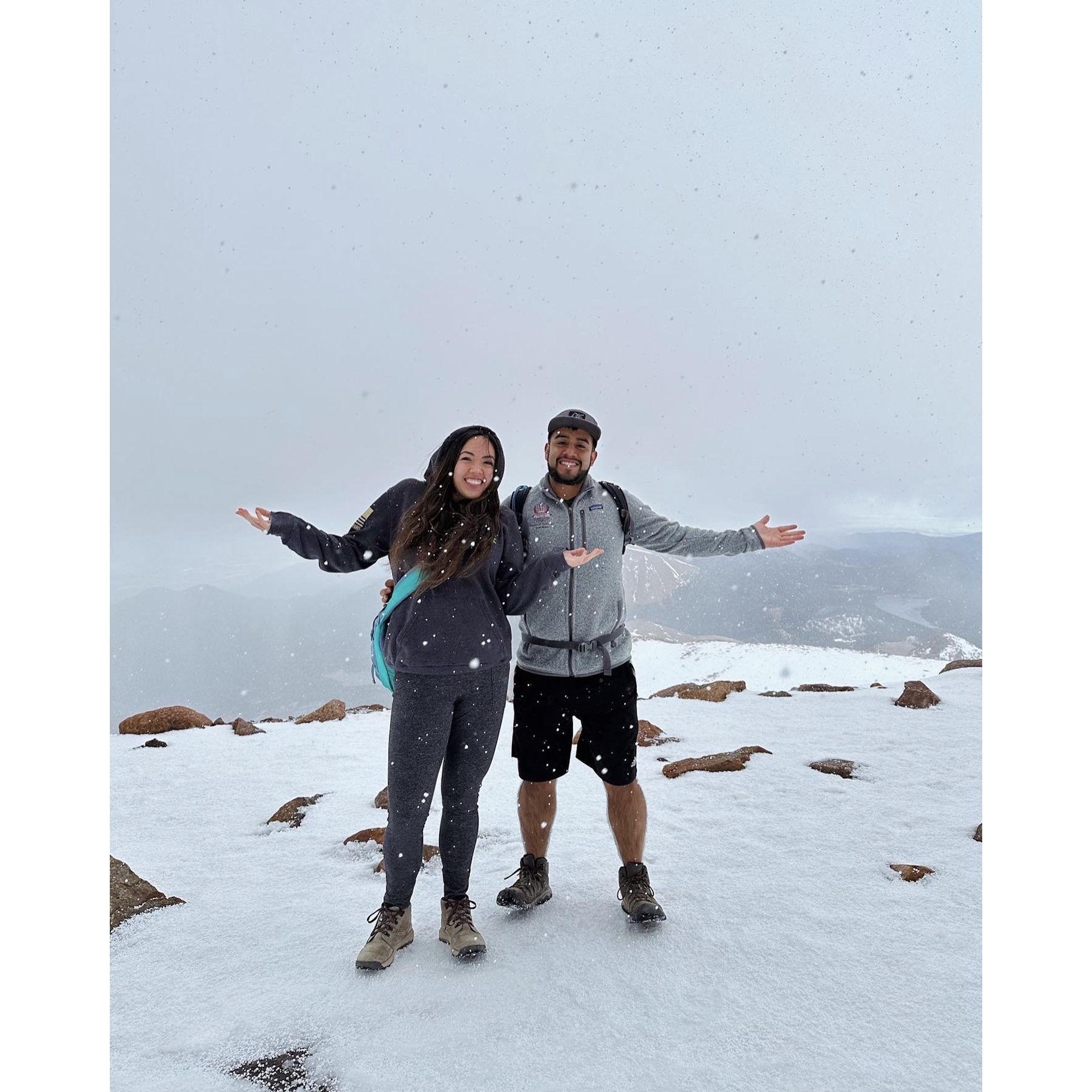 On top of Pikes Peak in CO