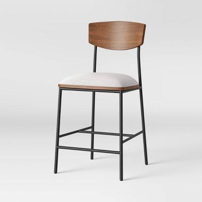(Beige) Telstar Mid-Century Modern Mixed Material Counter Height Barstool - Project 62™