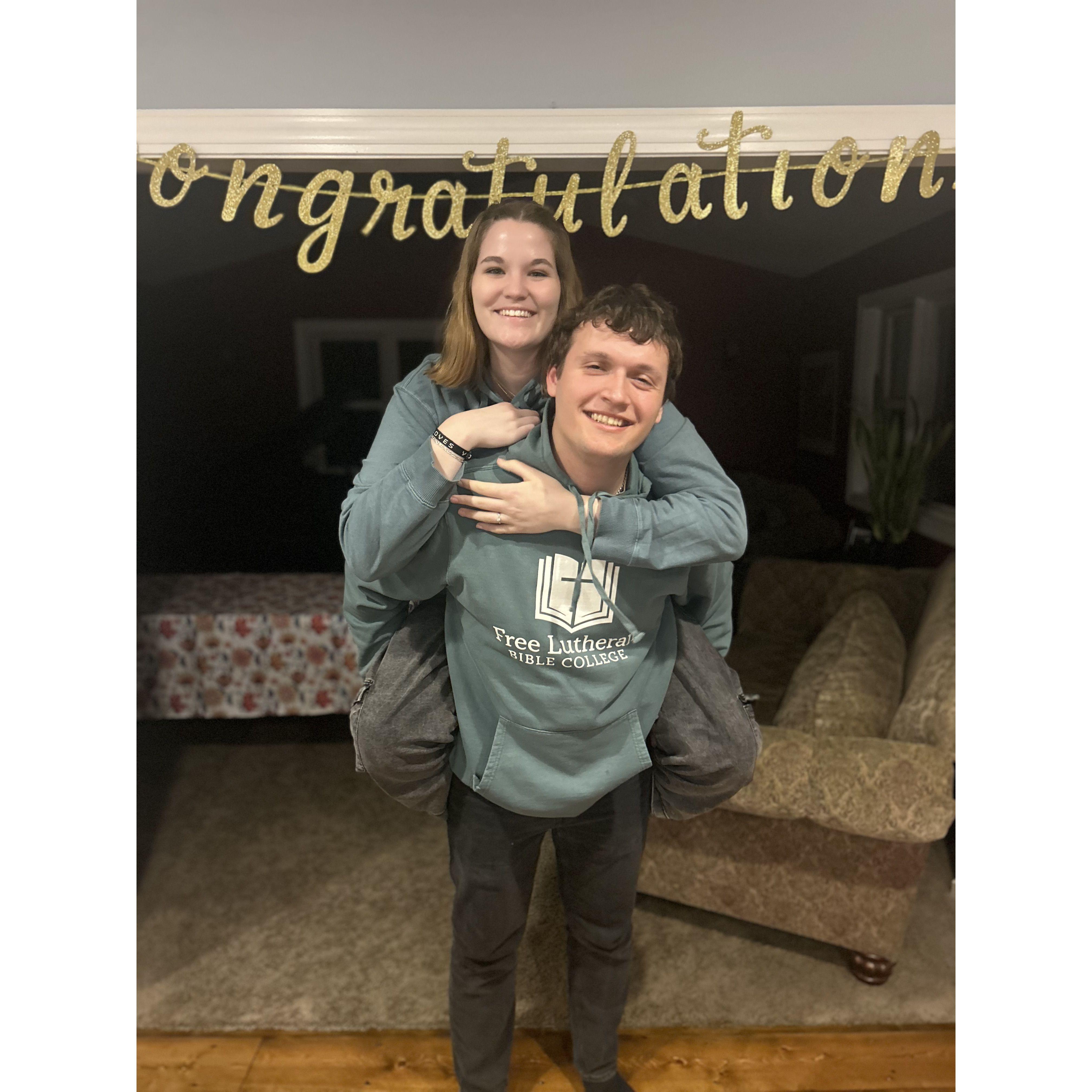 Our families engagement party in April of 2025