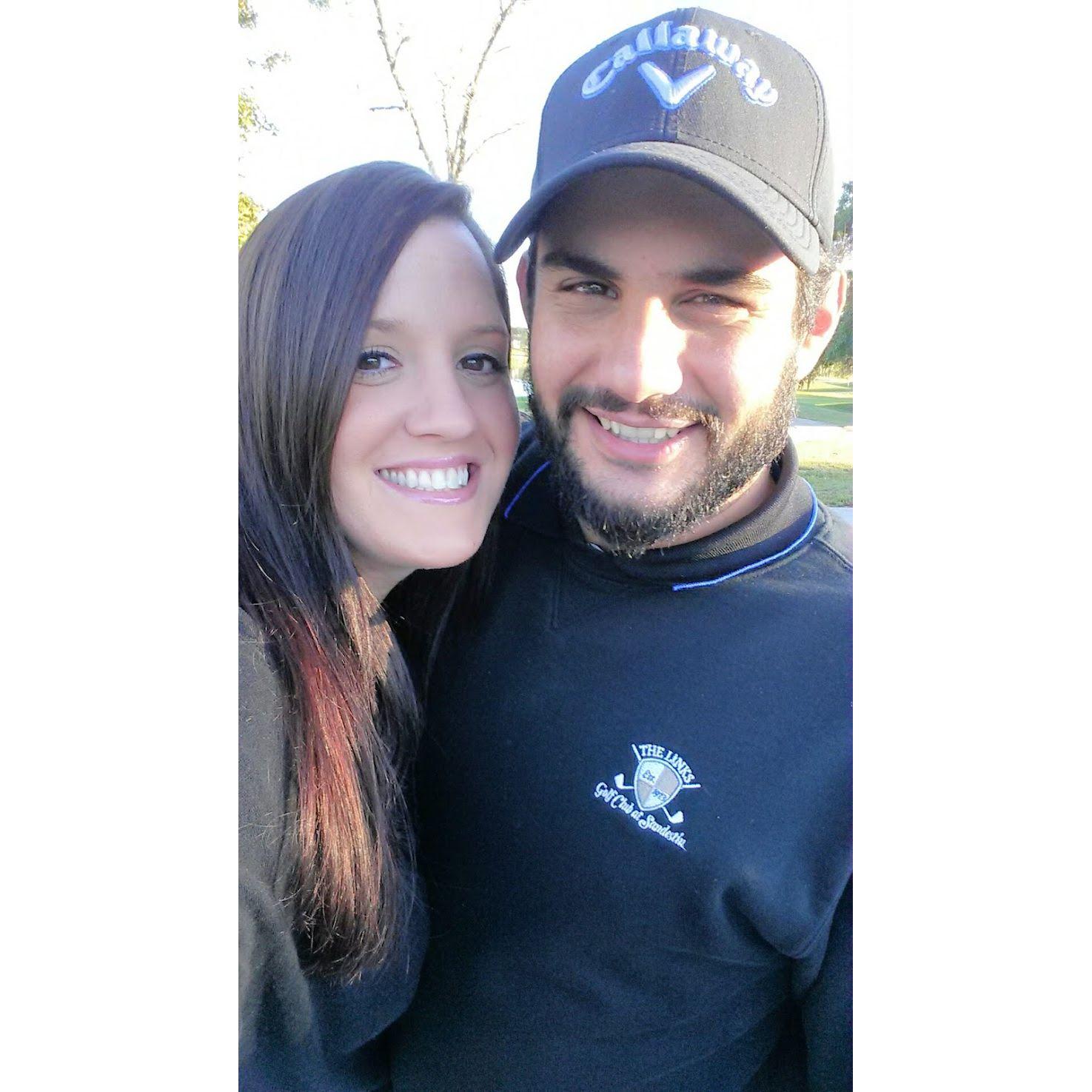 Justin's first tournament as a couple, Katie's all time favorite picture of them!