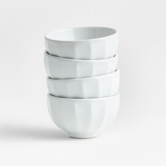 Cafe White Mini Bowls, Set of 4