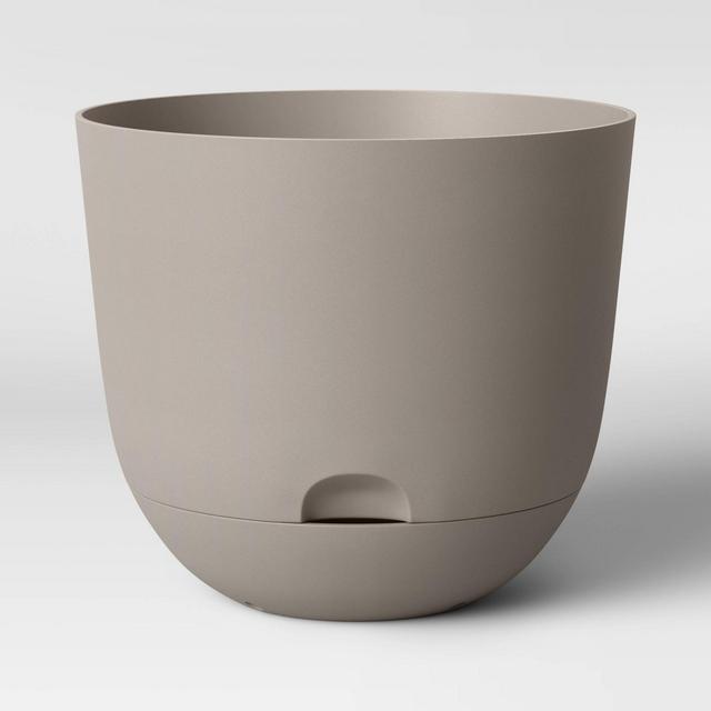 16" Self Watering Planter Pewter Fog Gray - Room Essentials™