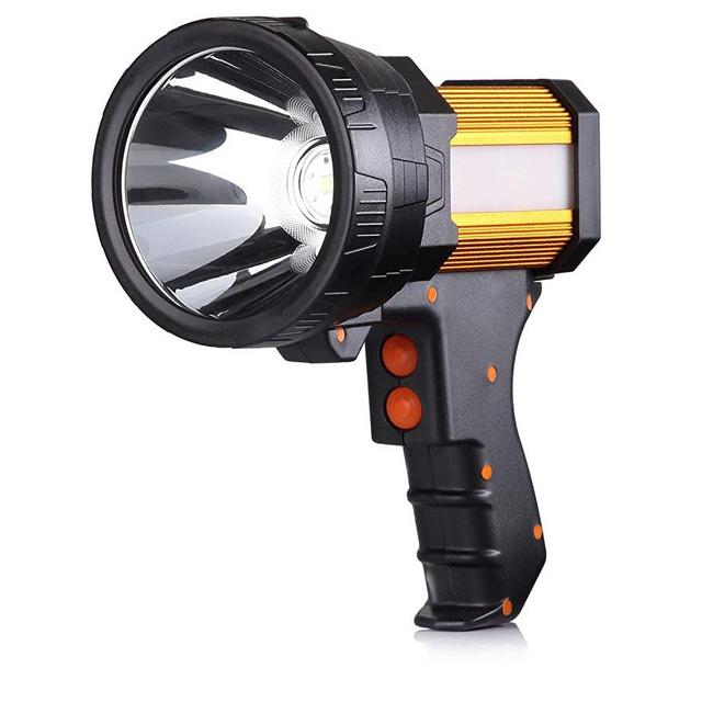 BUYSIGHT Rechargeable spotlight,Spot lights hand held large flashlight 6000 lumens handheld spotlight Lightweight and Super bright flashlight Outdoor spotlight flashlight Camping Flood searchlight