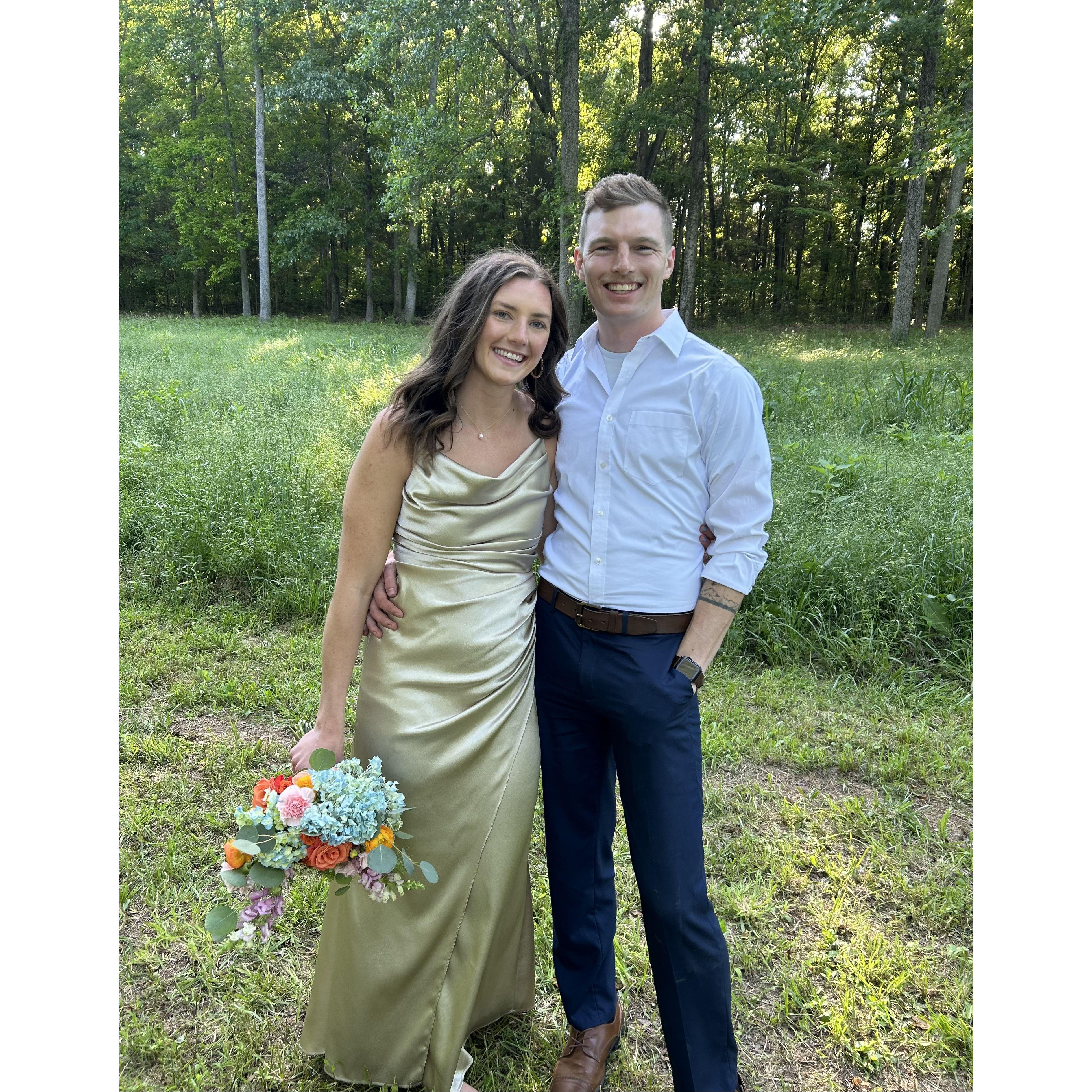 We met at a wedding, and have been to a few since (Congrats Scot and Alaina!!), and we can't wait to tear up the dance floor after saying I do to each other!