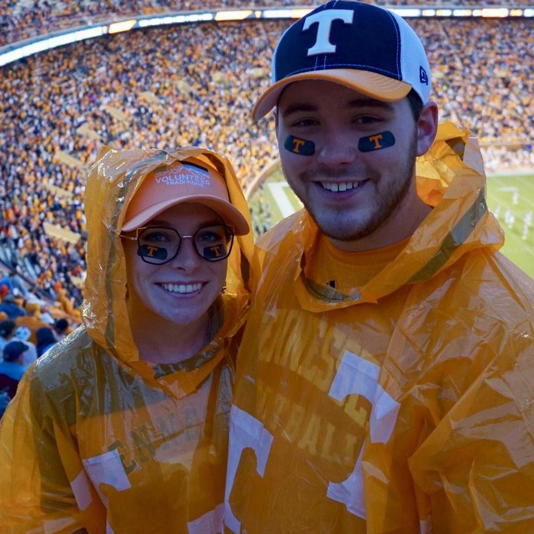 Getting rained on at our first Tennessee football game in Neyland Stadium in Knoxville, Tennessee. (October 28, 2019)