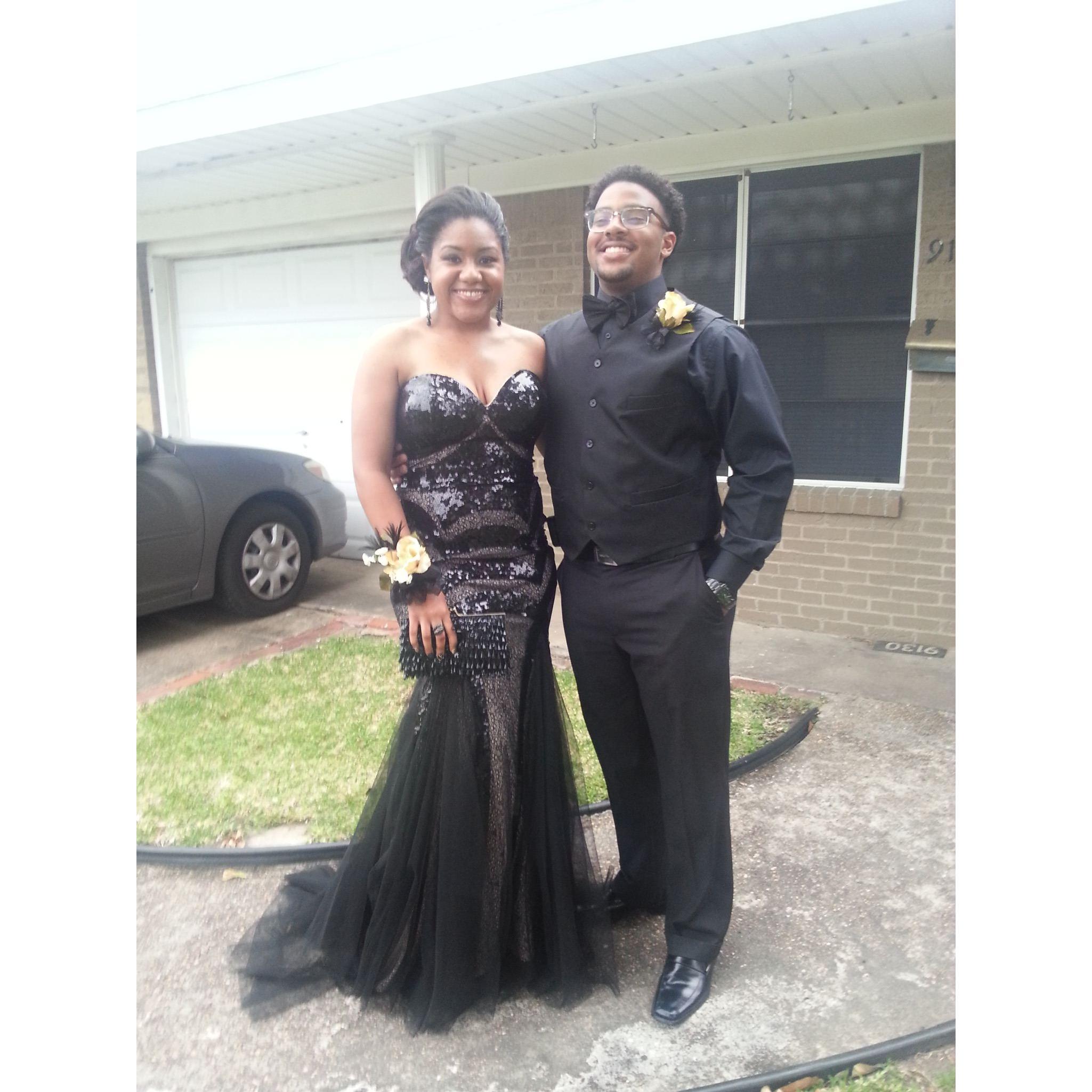 May 2014: Our first picture together, Brianna's senior prom