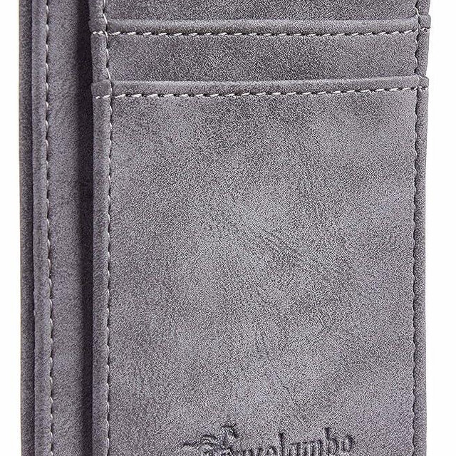 Travelambo Slim Wallet Front Pocket Minimalist Leather RFID Blocking Medium Size