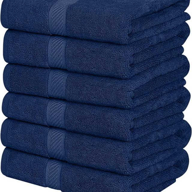 Utopia Towels [6 Pack] Bath Towel Set, 100% Ring Spun Cotton (24 x 48 Inches) Medium Lightweight and Highly Absorbent Quick Drying Towels, Premium Towels for Hotel, Spa and Bathroom (Navy)