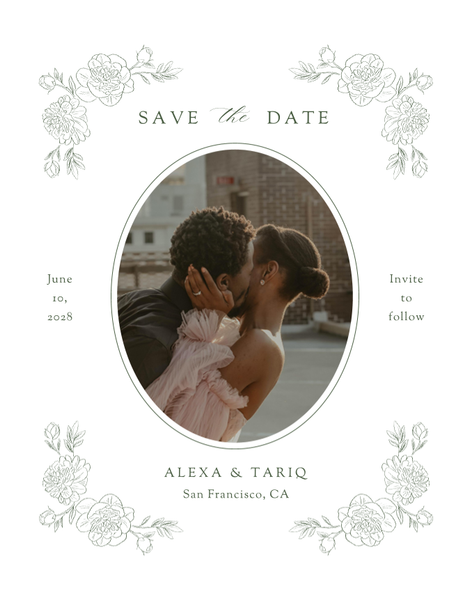 Mauve Photo | White | Zola Save The Dates