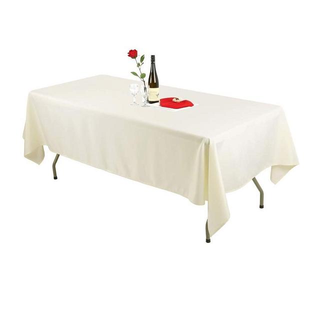 Waysle Ivory Tablecloth for Rectangle Tables 60 x 102 Inch - Washable Polyester Table Cloth for 6 Foot Table - Perfect for Wedding, Restaurant, Party, Dinning, Banquet Decoration…