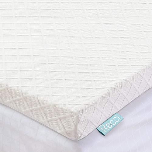 RECCI 3-Inch Memory Foam Mattress Topper Queen, Pressure-Relieving Bed Topper, Memory Foam Mattress Pad with Bamboo Viscose Cover - Removable&Washable,CertiPUR-US(Queen Size)