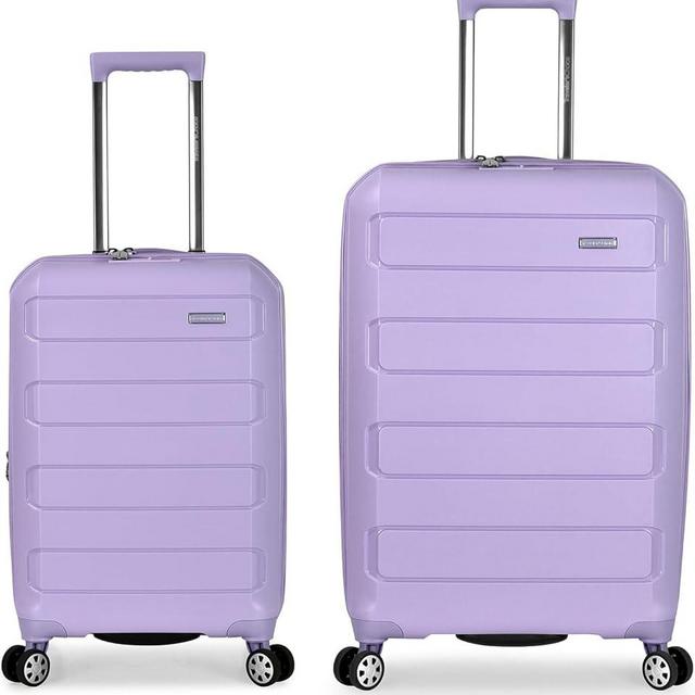 Traveler's Choice Pagosa Indestructible Hardshell Expandable Spinner Luggage, Lavender, 2 Piece Set