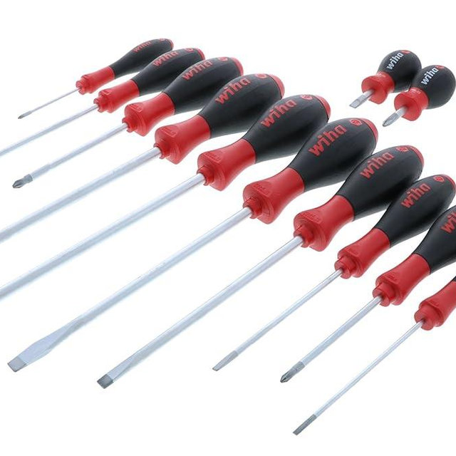 Wiha 30297 12-Piece Slotted and Phillips Screwdriver Set with Soft Finish Handles