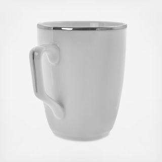 Lotus Silver Line Square Mug, Set of 6