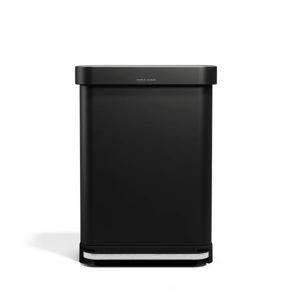 55L Rectangular Step Can with Liner Pocket, Matte Black - Simplehuman